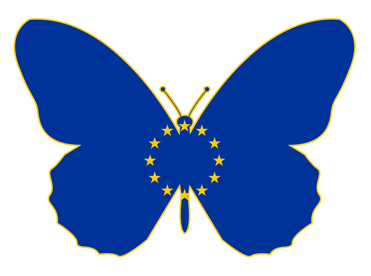 European Union flag shaped like a butterfly