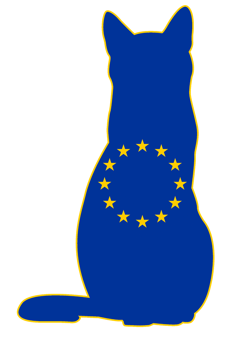 European Union flag shaped like a cat