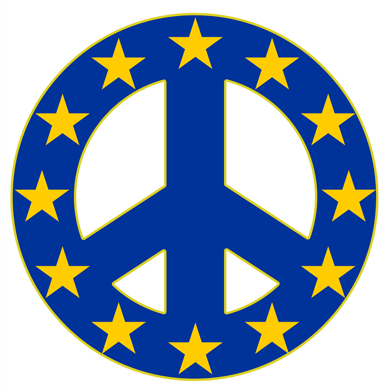 European Union flag shaped like a Peace Symbol