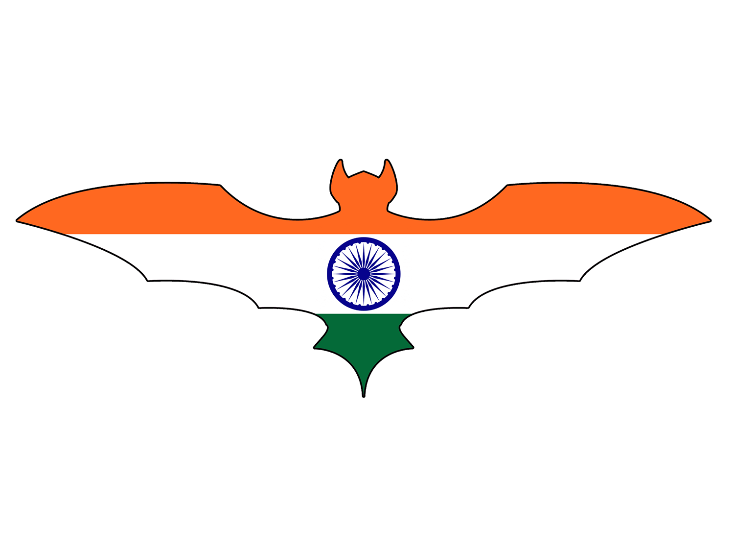 Indian flag shaped like a bat