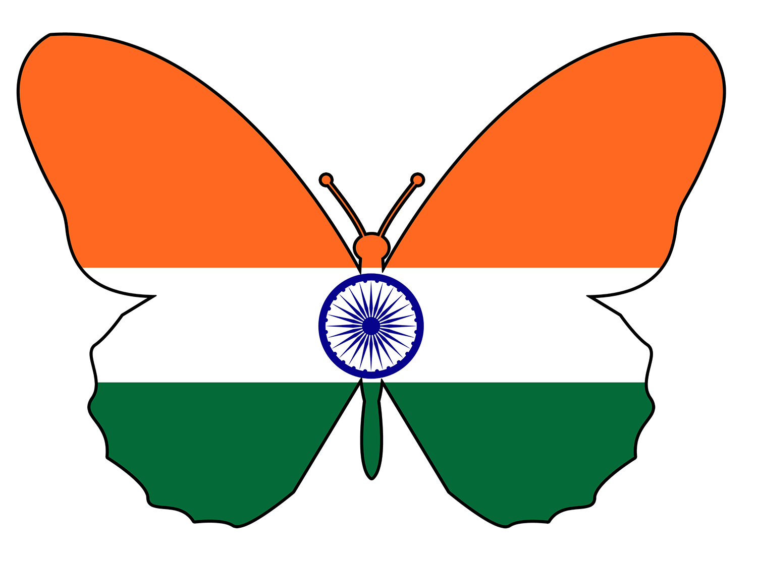 Indian flag shaped like a butterfly