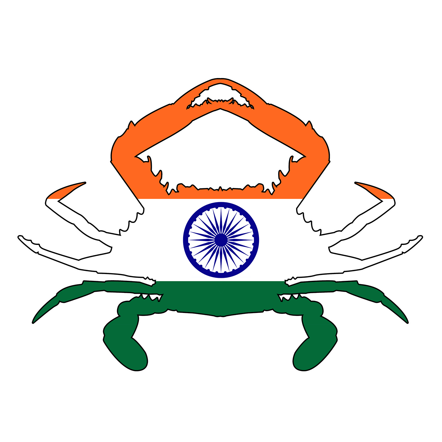 Indian flag shaped like a crab