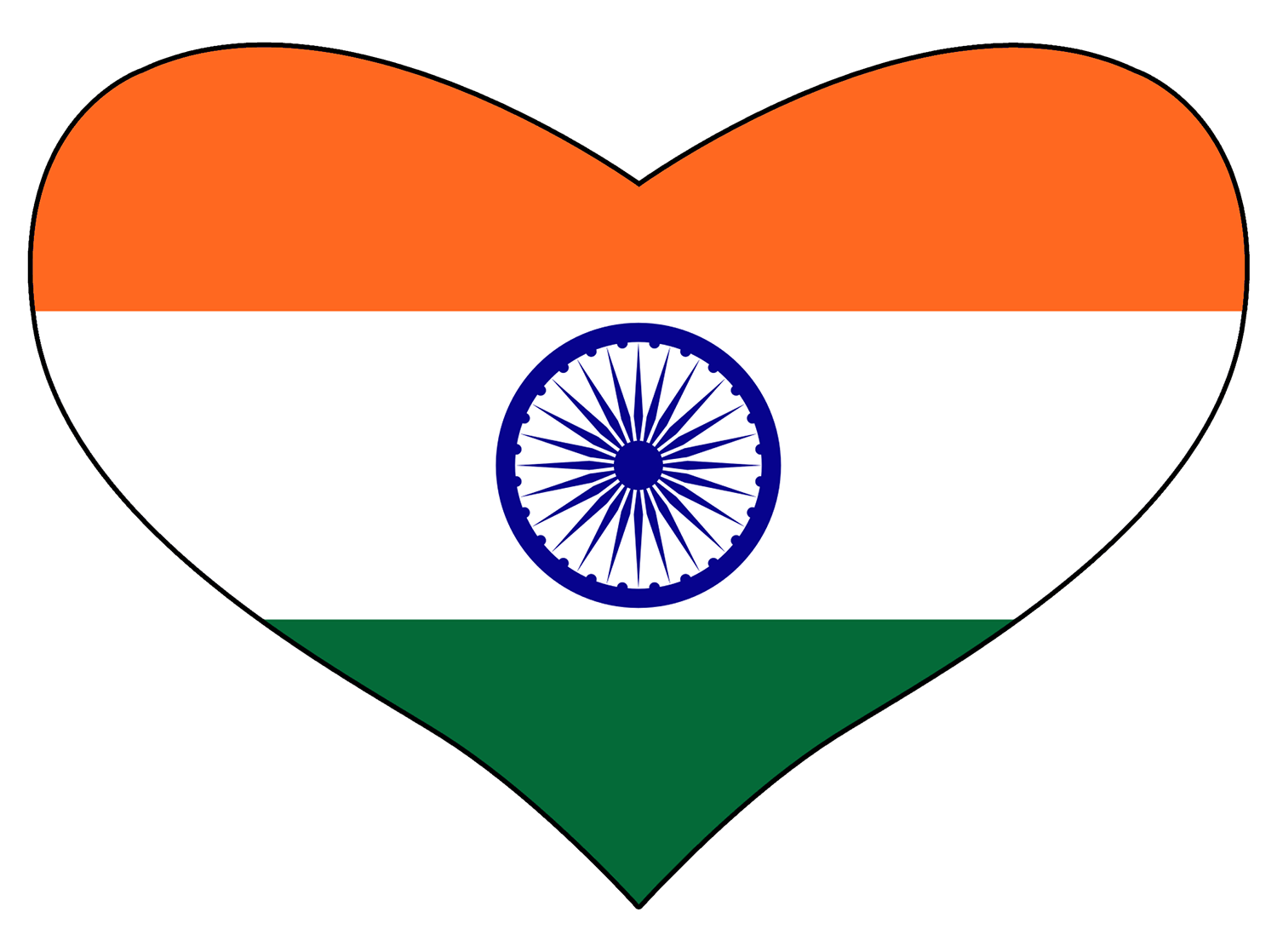 Indian flag shaped like a heart