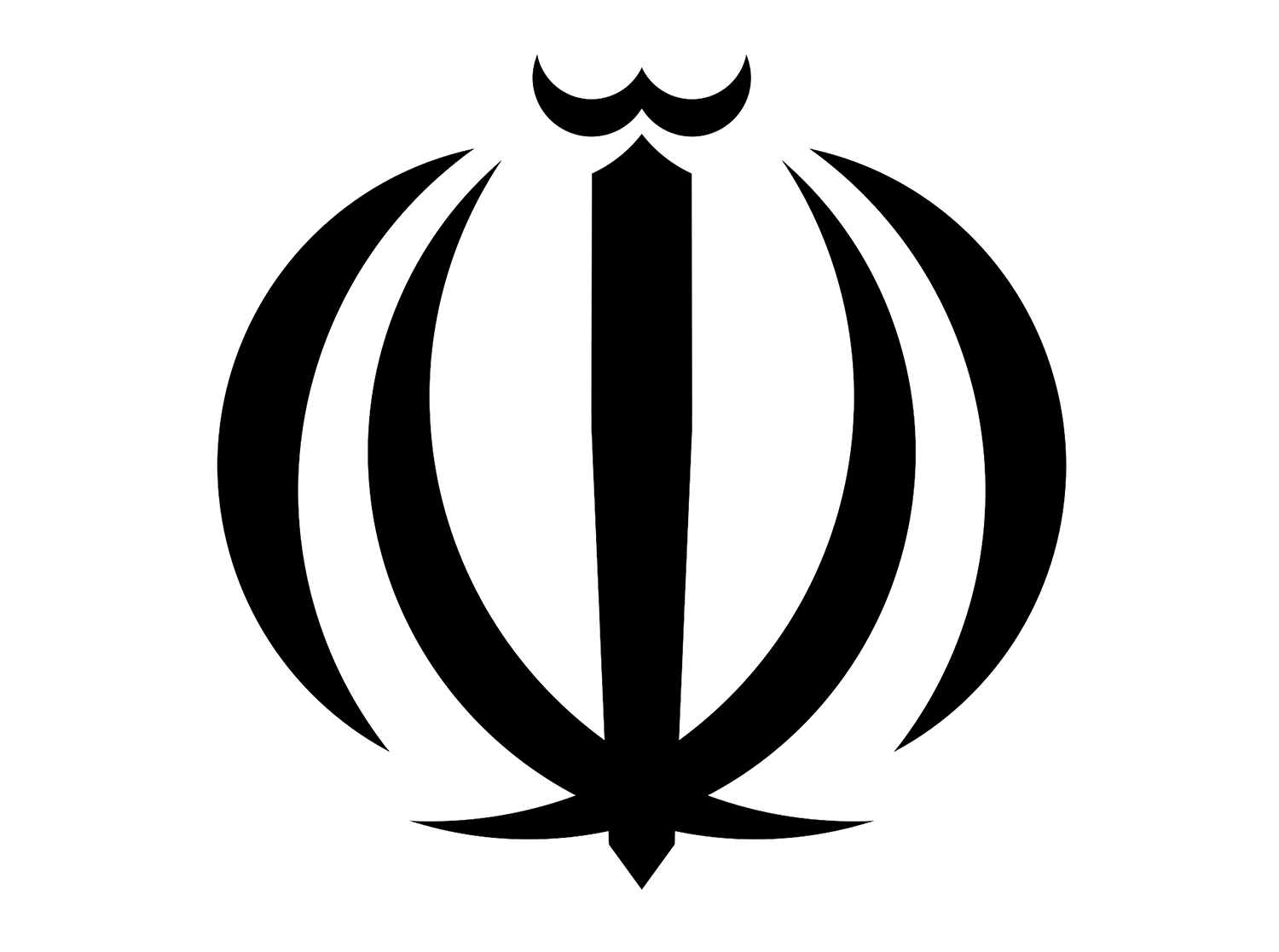 Iranian flag shaped like a bat