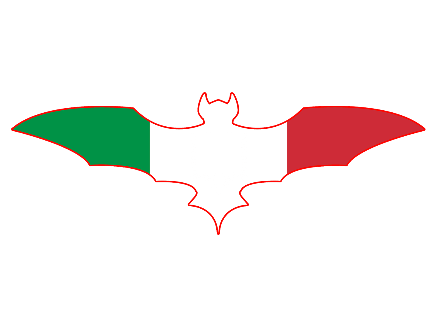 Italian flag shaped like a bat
