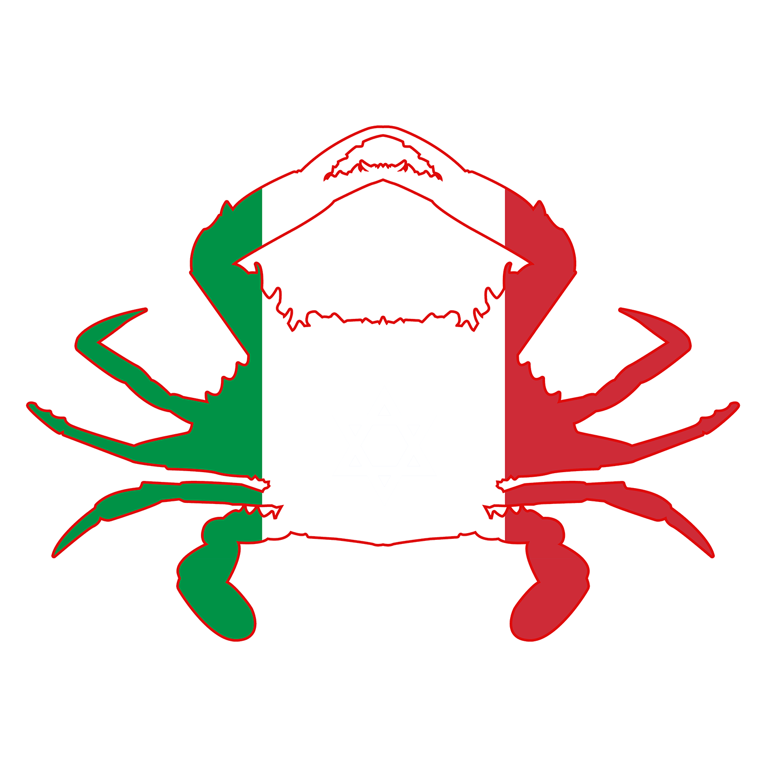 Italian flag shaped like a crab