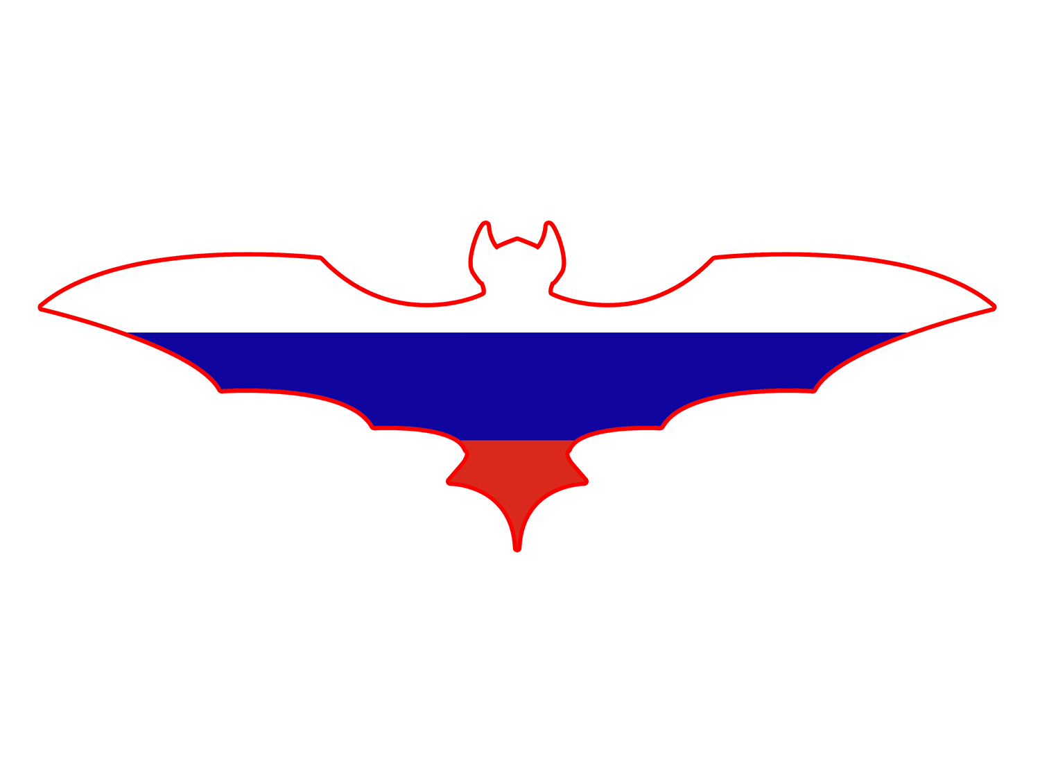 Russian flag shaped like a bat
