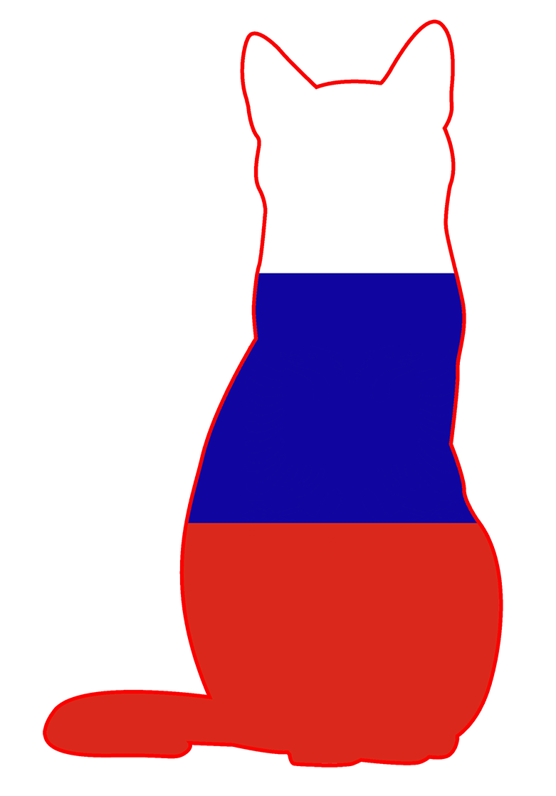 Russian flag shaped like a cat