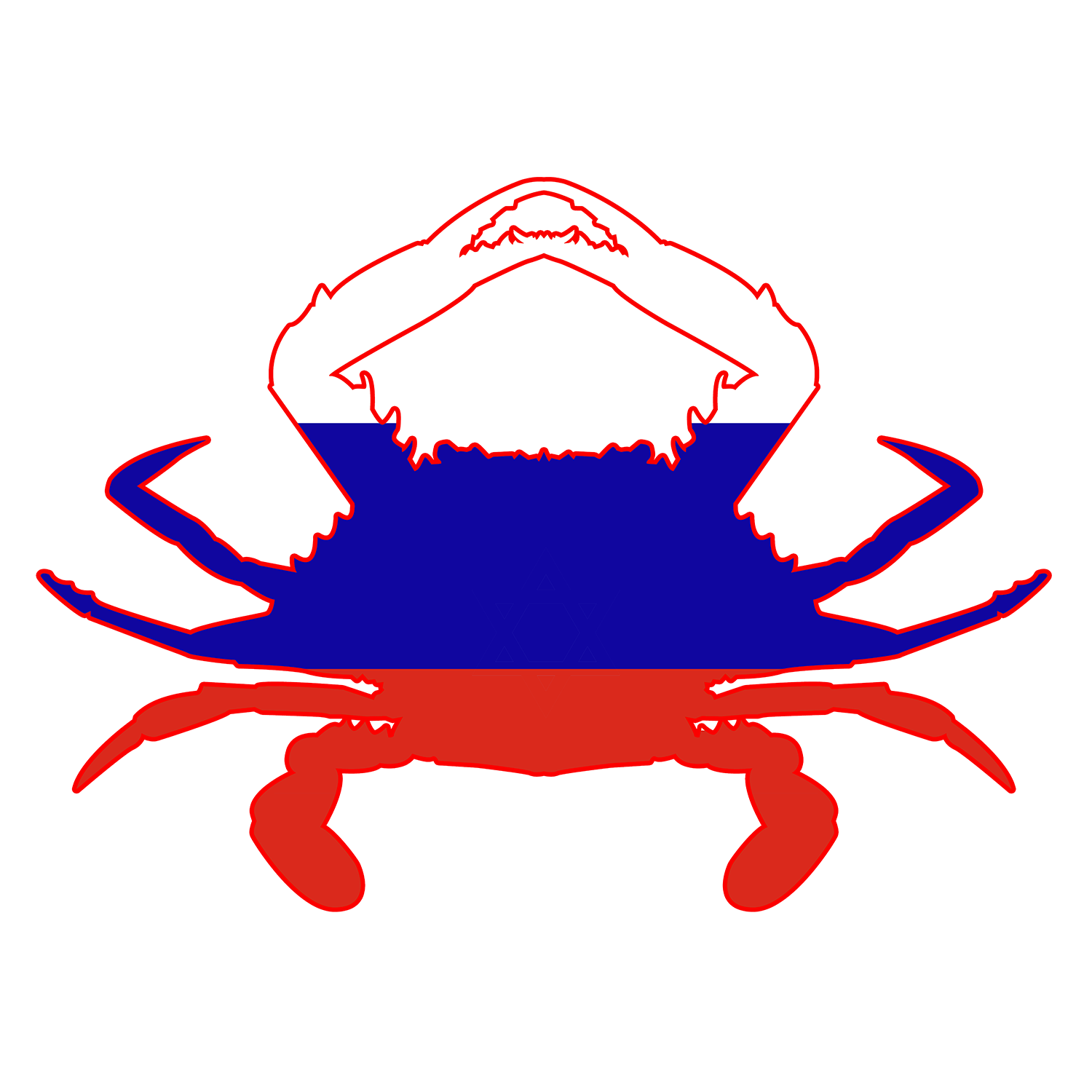 Russian flag shaped like a crab