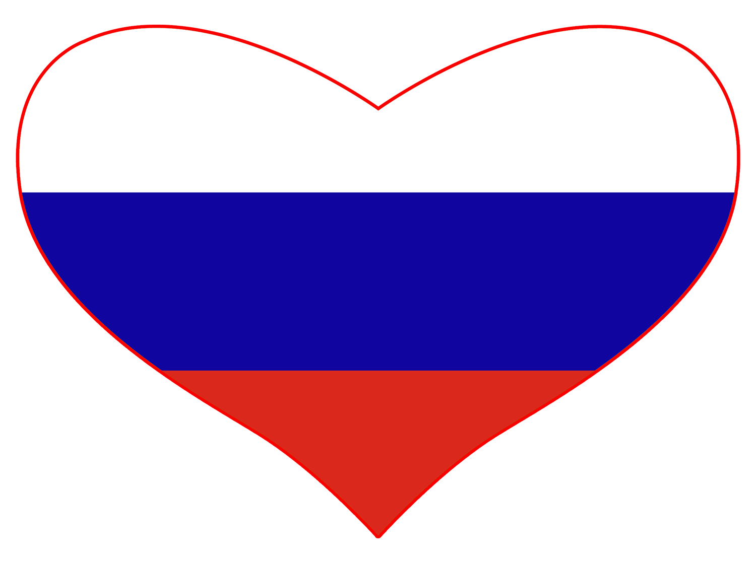 Russian flag shaped like a heart