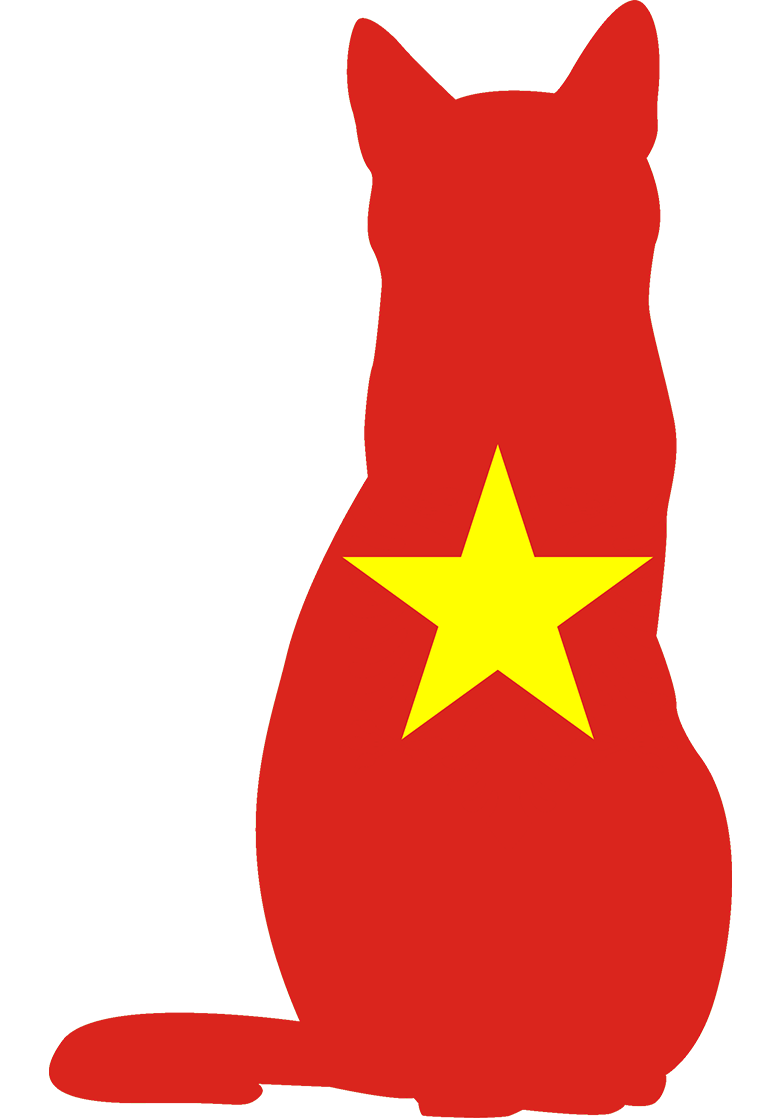 Vietnamese flag shaped like a cat