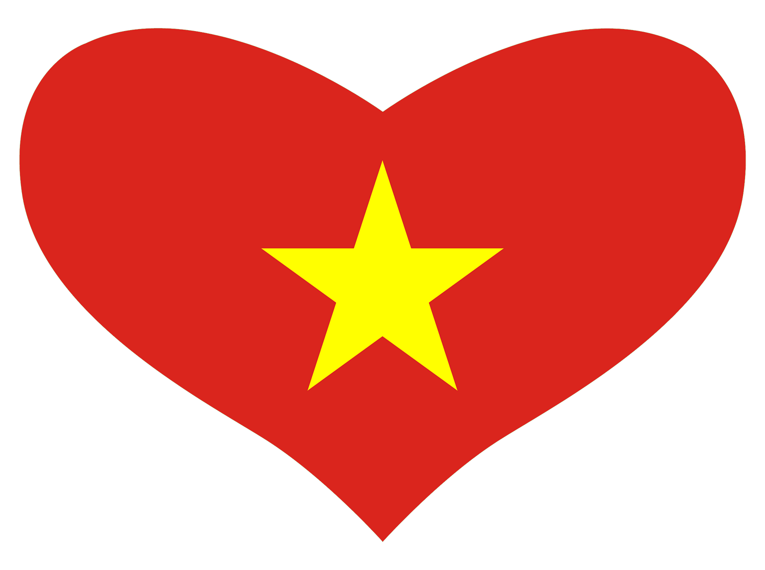 Vietnamese flag shaped like a heart