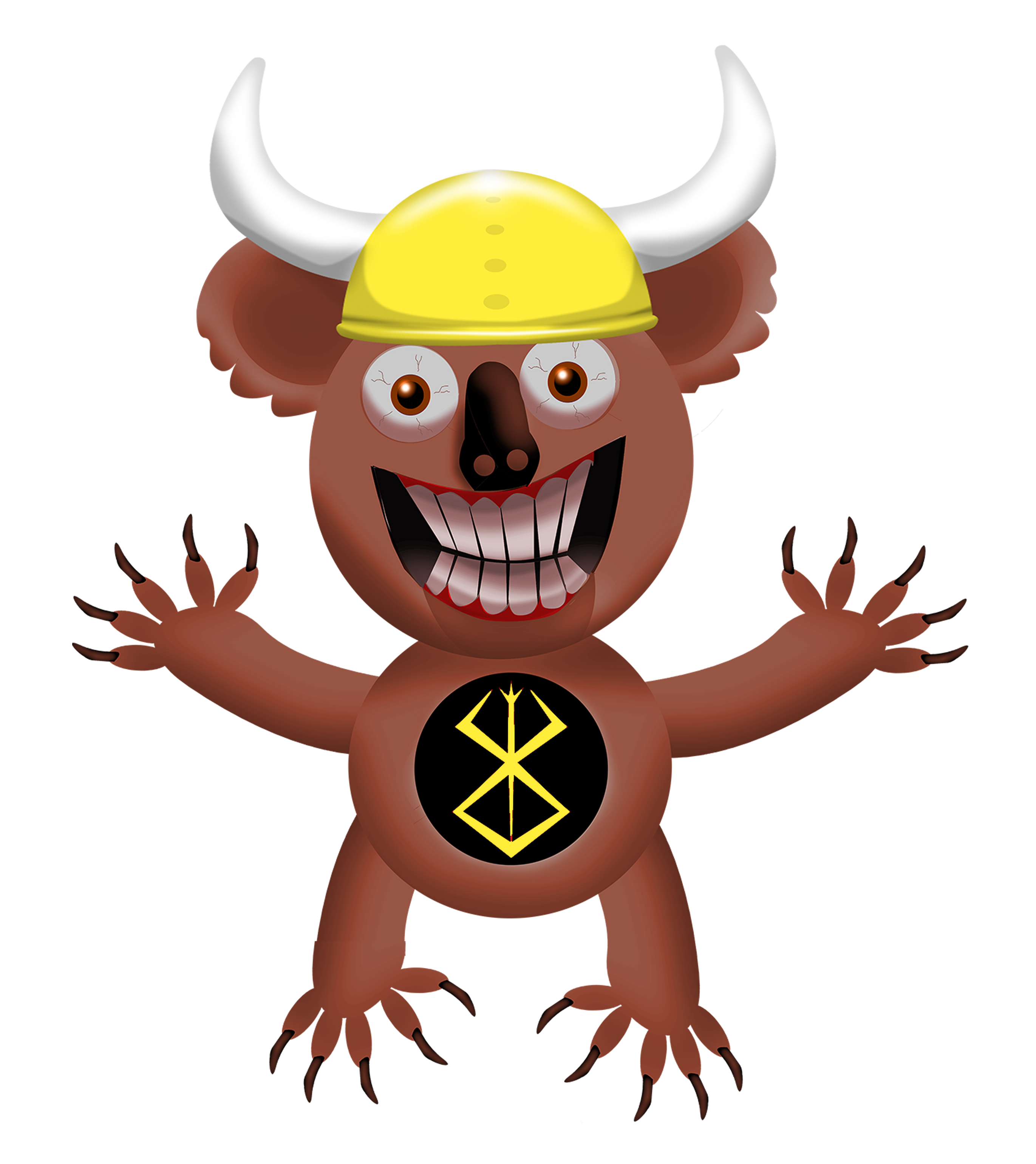wicked viking koala with a berserker symbol on its belly