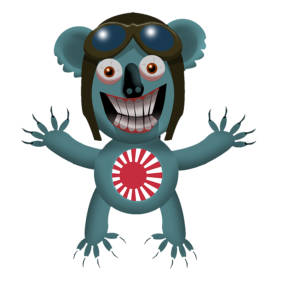 wicked koala that has the rising sun emblem on his belly